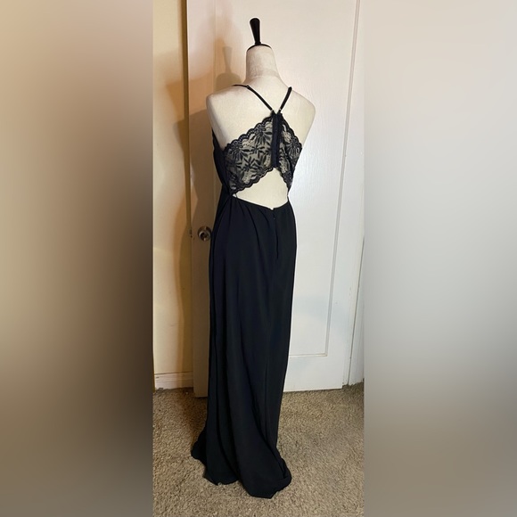Lulu’s Story of A Starry Night Maxi Dress Empire Waist front slit racerback - Picture 5 of 16